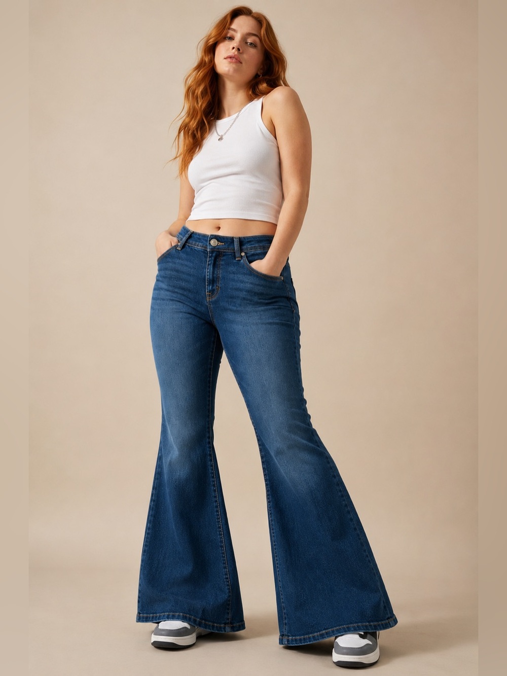 torrid Blue High-Rise Wide Leg Flare Jeans